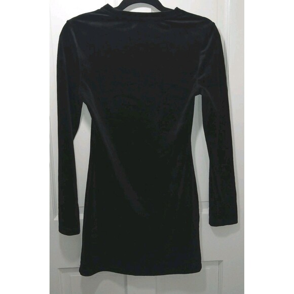 Juicy Couture Vintage Y2K Black Velour Dress Mini Glothic Party Holiday Size M. - Picture 7 of 16